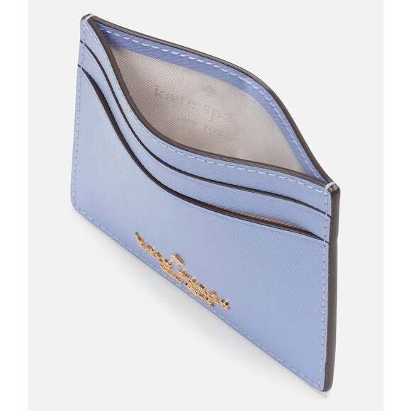 New Kate Spade Small Slim Card Holder Leather Frosted Blueberry - Picture 2 of 3
